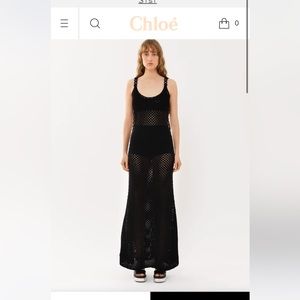 Chloe by Gabriela Hearst $2400 Runway hand crocheted tank dress sz L